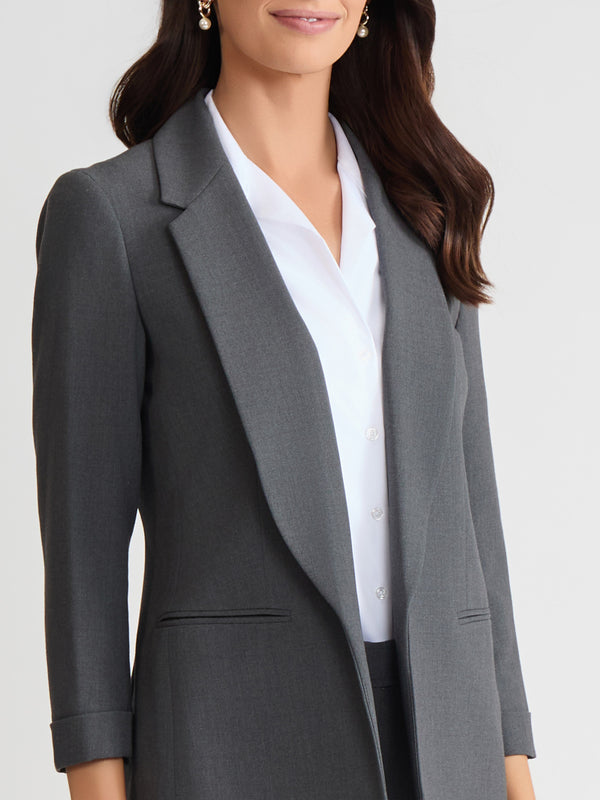 Jones New York Notch Collar Rolled Cuff Bi-Stretch Blazer