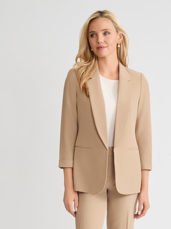 jones new york Notch Collar Rolled Cuff Bi-Stretch Blazer