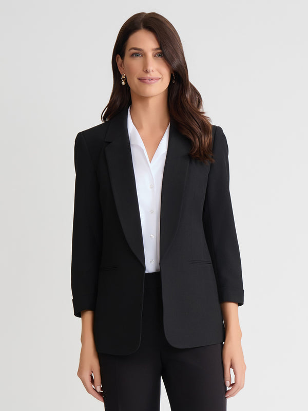 jones new york Notch Collar Rolled Cuff Bi-Stretch Blazer