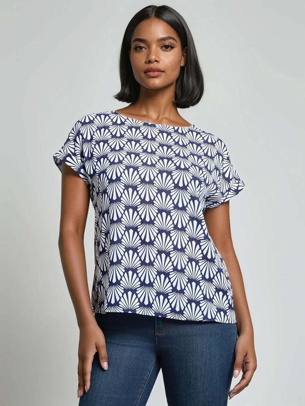 jones new york Petite Button Detail Blouse Crepe de Chine