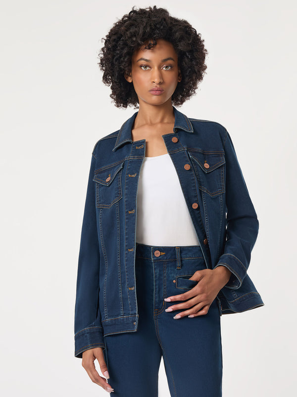 Jones New York Petite Denim Belted Button-Front Jacket