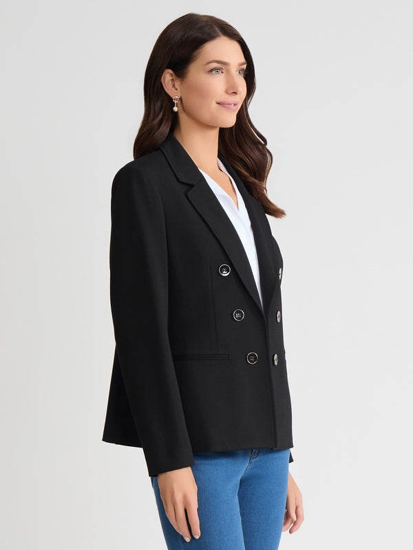 Jones New York Petite Faux Double Breasted Jacket Modern Compression