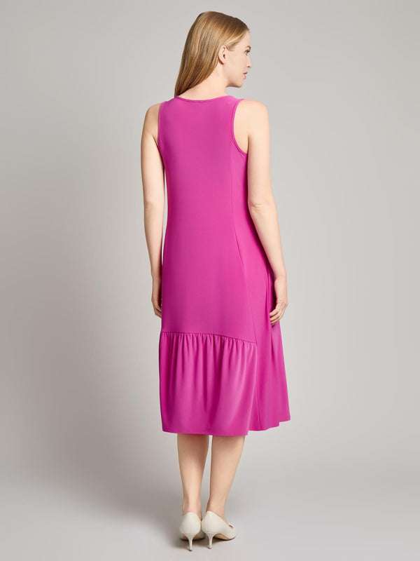 Jones New York Petite High Low Flounce Dress Knit Jersey