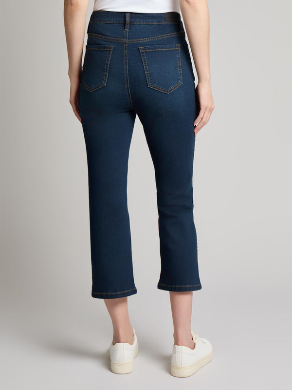 Jones New York Petite Lexington High Rise Cropped Kick Flare Jeans