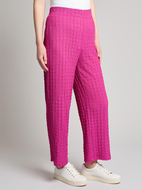 Jones New York Petite Pull-On Textured Wide Leg Cropped Pant