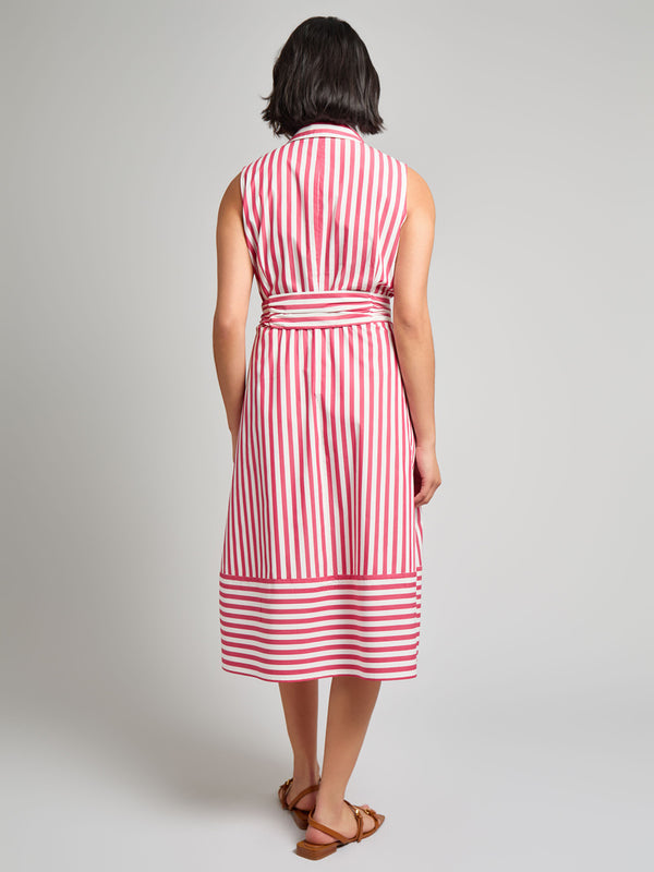 Jones New York Petite Shannon Sleeveless Midi Shirt Dress Stretch Cotton Blend