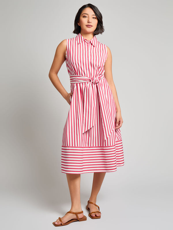 jones new york Petite Shannon Sleeveless Midi Shirt Dress Stretch Cotton Blend