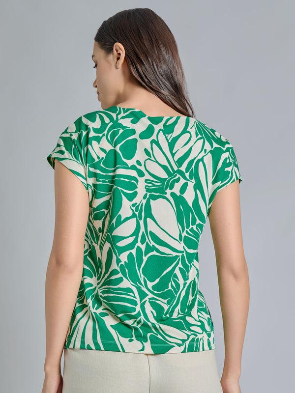 Jones New York Plus Drop Shoulder Keyhole Neckline Top