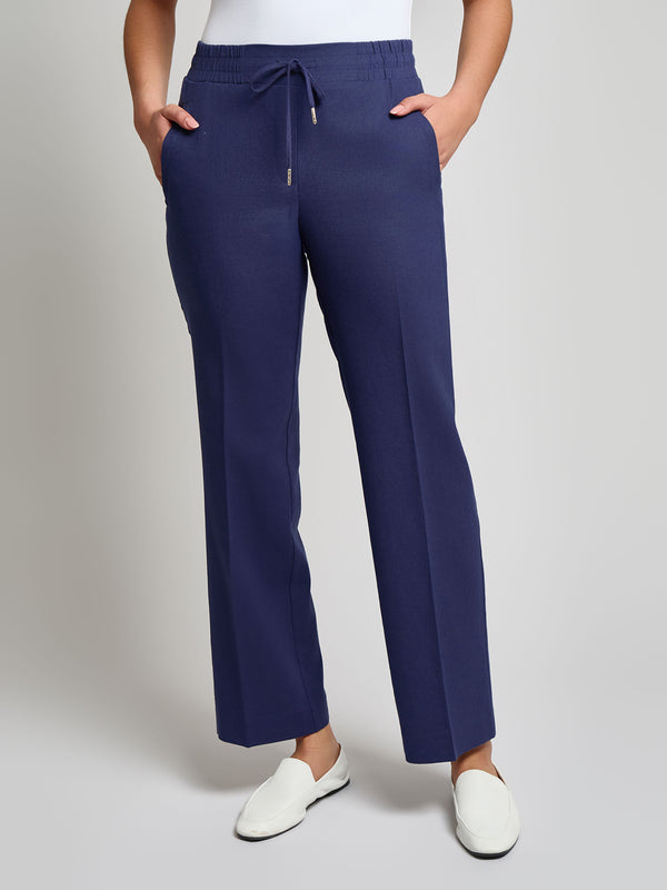 jones new york Plus Pull-On Drawstring Pant Linen Blend
