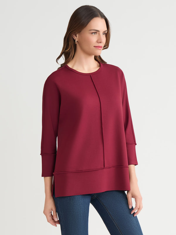 Jones New York Plus Seam Detail Dolman Tunic Serenity Knit