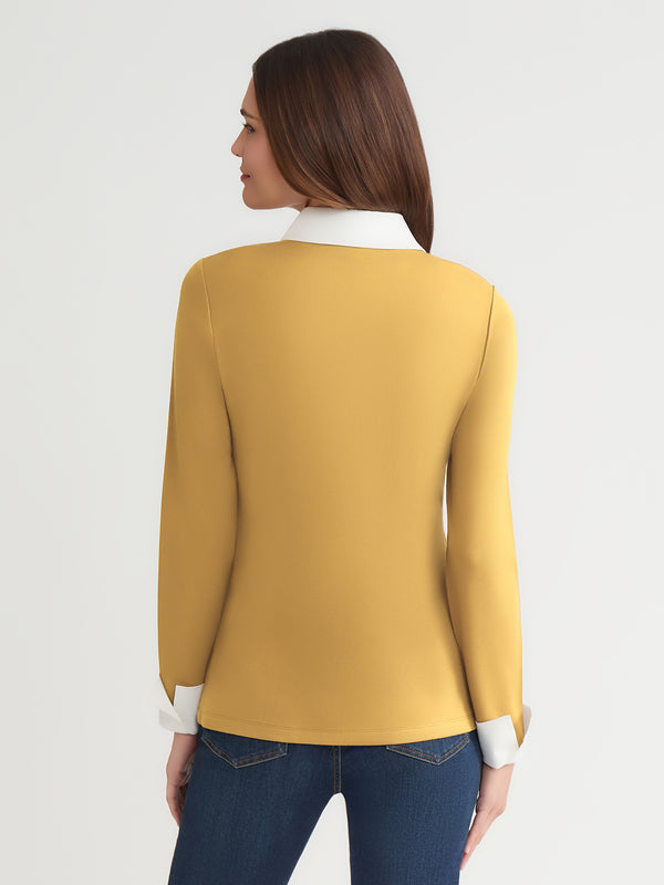 Jones New York Plus V-Neck Twofer Serenity Knit Poplin