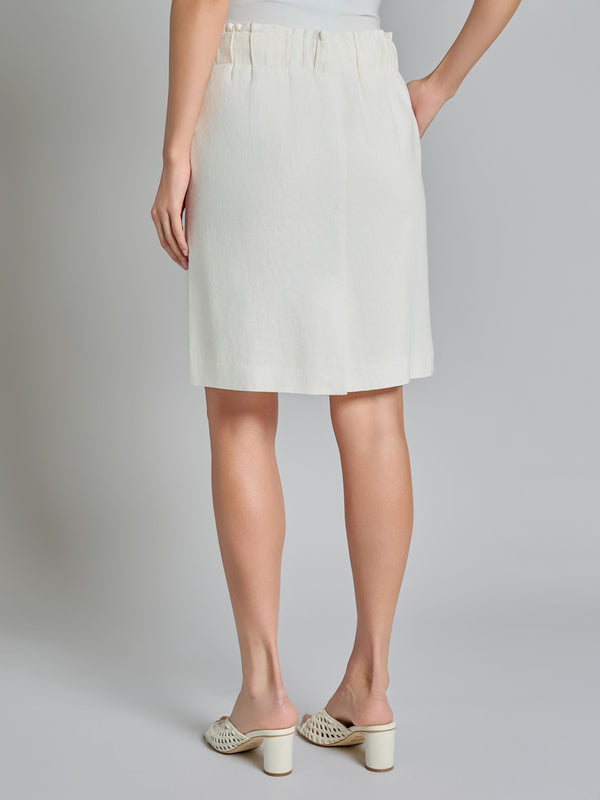 Jones New York Pull-On Drawstring Skirt Linen Blend