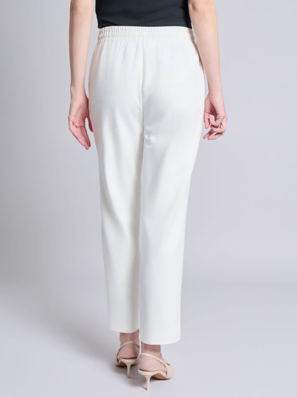 Jones New York Pull-On Drawstring Trouser Solid Linen Viscose