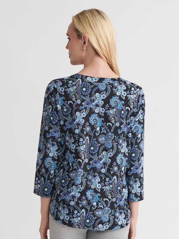 Jones New York Quarter Sleeve Top Printed Everyday Knit