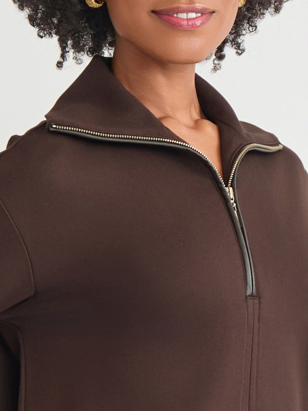 Jones New York Quarter Zip Pull-Over Top Serenity Knit