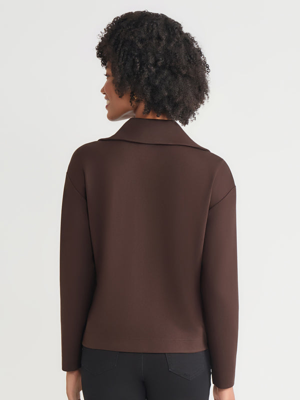 Jones New York Quarter Zip Pull-Over Top Serenity Knit