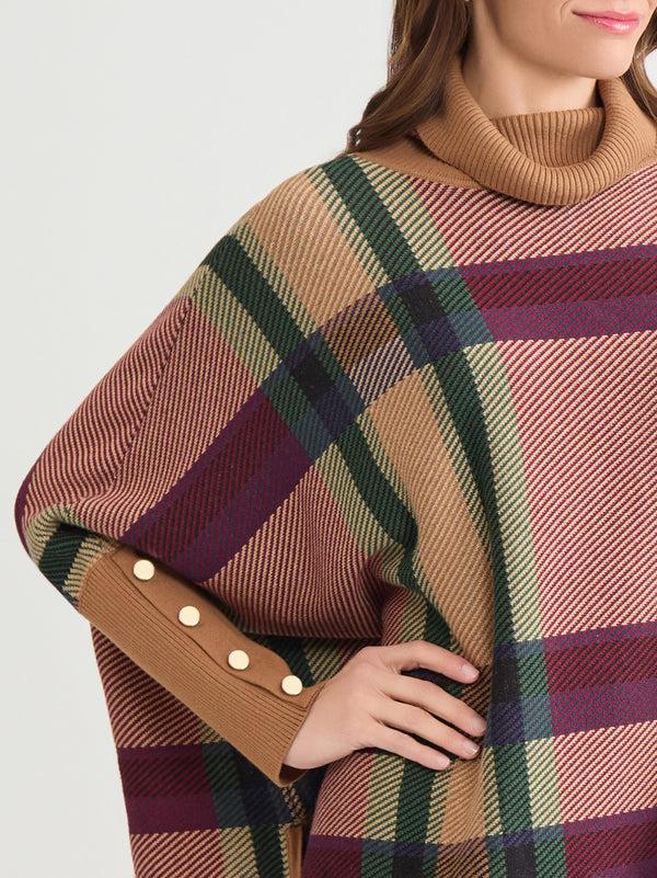 Jones New York Turtleneck Long Sleeve Poncho Sweater