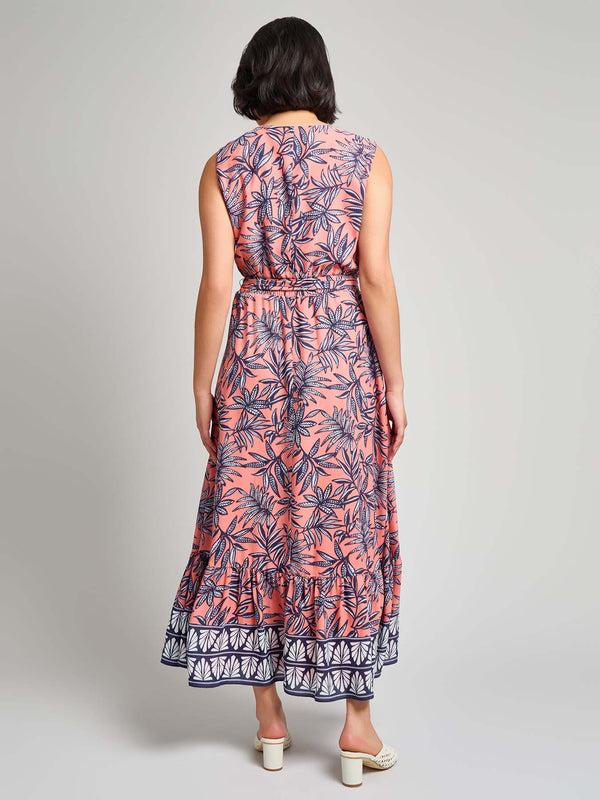 Jones New York V-Neck Belted Maxi Dress Crepe De Chine