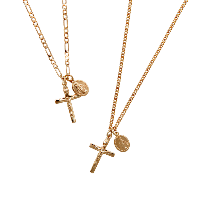 joolz by martha calvo Cross and Saint Medal Charm Necklace