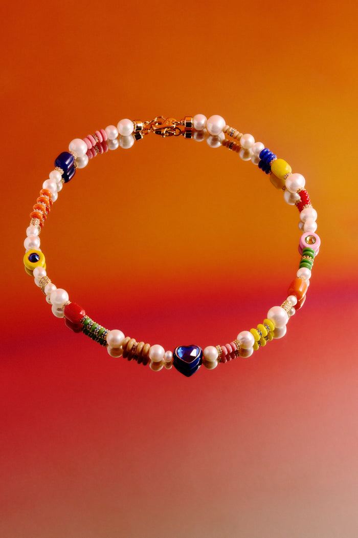 Joolz By Martha Calvo Crystal Enamel Heart Necklace