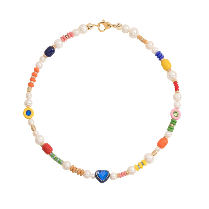 joolz by martha calvo Crystal Enamel Heart Necklace