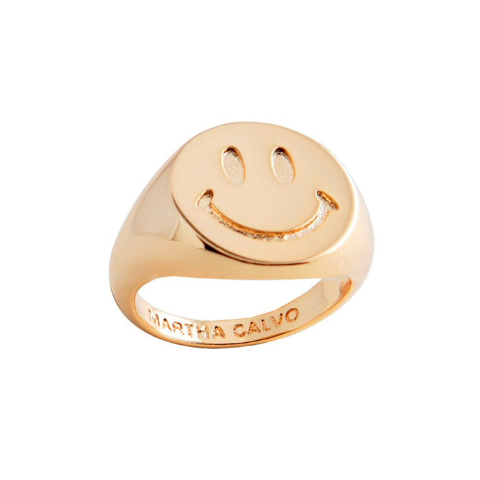 joolz by martha calvo Be Happy Signet Ring