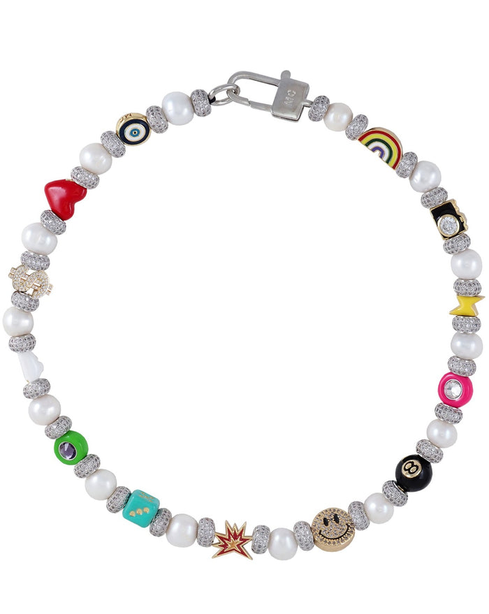 joolz by martha calvo Enamel Pearl Necklace