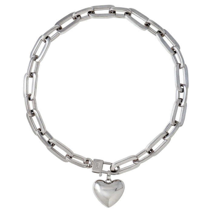 joolz by martha calvo Rhodium Heart Chain Necklace