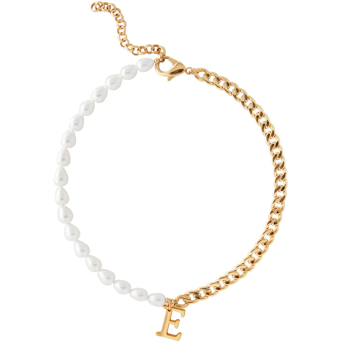 joolz by martha calvo Pearl and Chain Initial Necklace