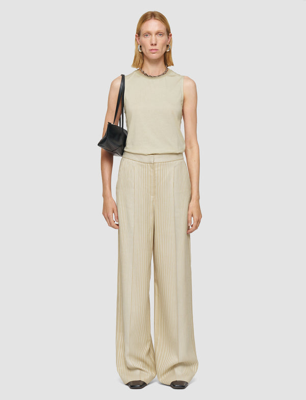 Joseph Alanel Embroidered Stripes Trousers Affogato/Ivory