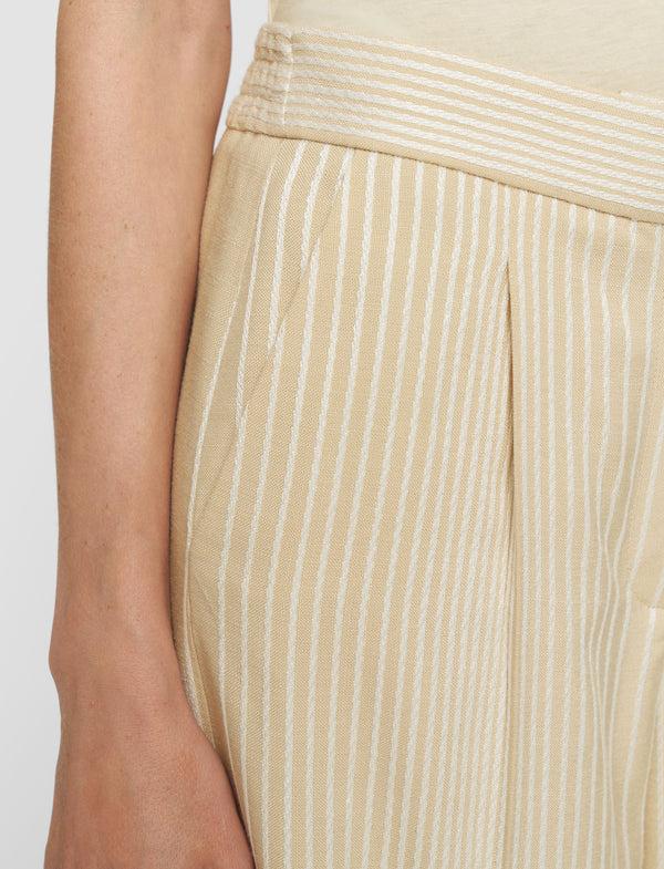 Joseph Alanel Embroidered Stripes Trousers Affogato/Ivory