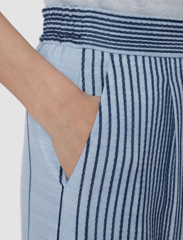 Joseph Alanel Embroidered Stripes Trousers Oxford Blue/Cobalt