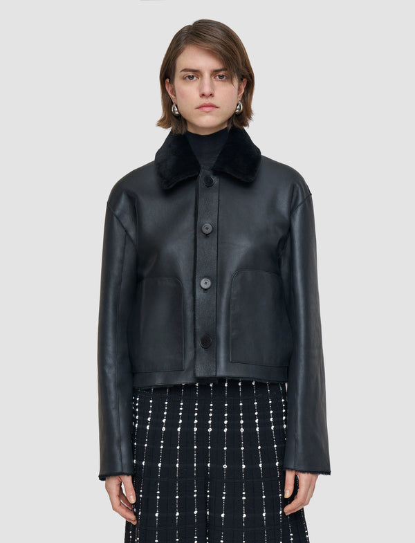 Joseph Alloway Reversible Soft Shearling Jacket Black