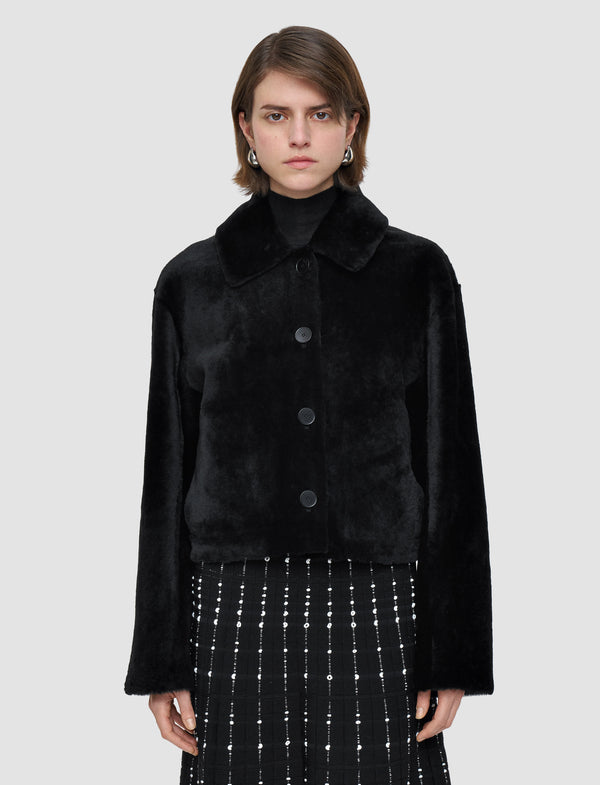 Joseph Alloway Reversible Soft Shearling Jacket Black