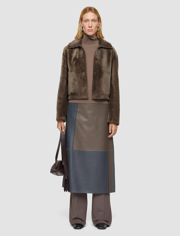 Joseph Alloway Reversible Soft Shearling Jacket Mushroom