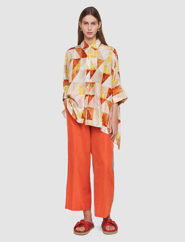 Joseph Arcole Marble Print Silk Shirt Sundown Combo