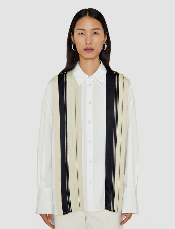 Joseph Bacar Poplin Colour Block Shirt Black/White/Quail