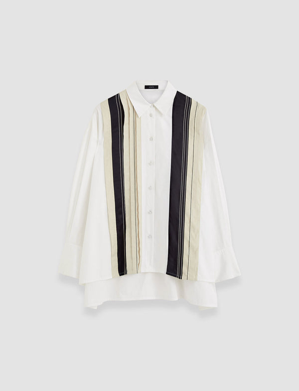 joseph Bacar Poplin Colour Block Shirt Black/White/Quail