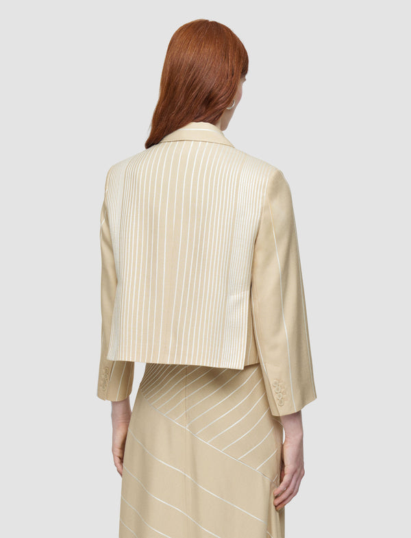 Joseph Berlier Embroidered Stripes Jacket Affogato/Ivory