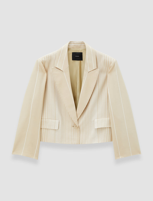 joseph Berlier Embroidered Stripes Jacket Affogato/Ivory