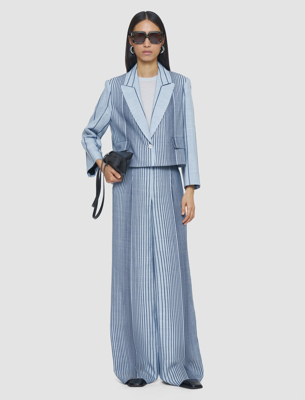 Joseph Berlier Embroidered Stripes Jacket Oxford Blue/Cobalt