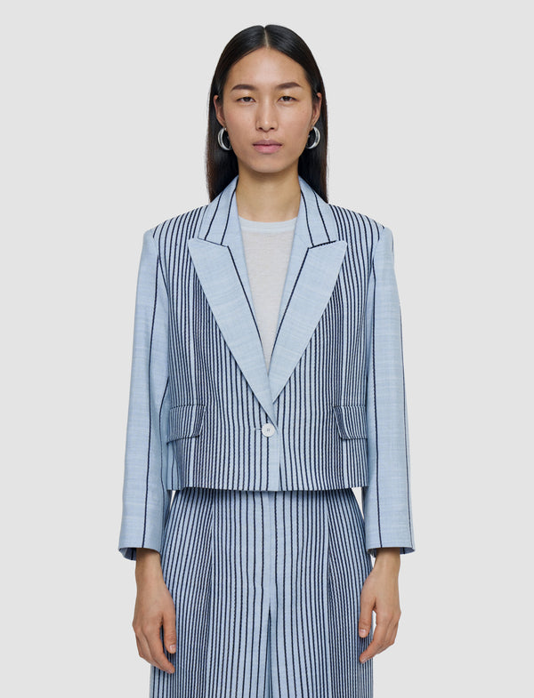 Joseph Berlier Embroidered Stripes Jacket Oxford Blue/Cobalt