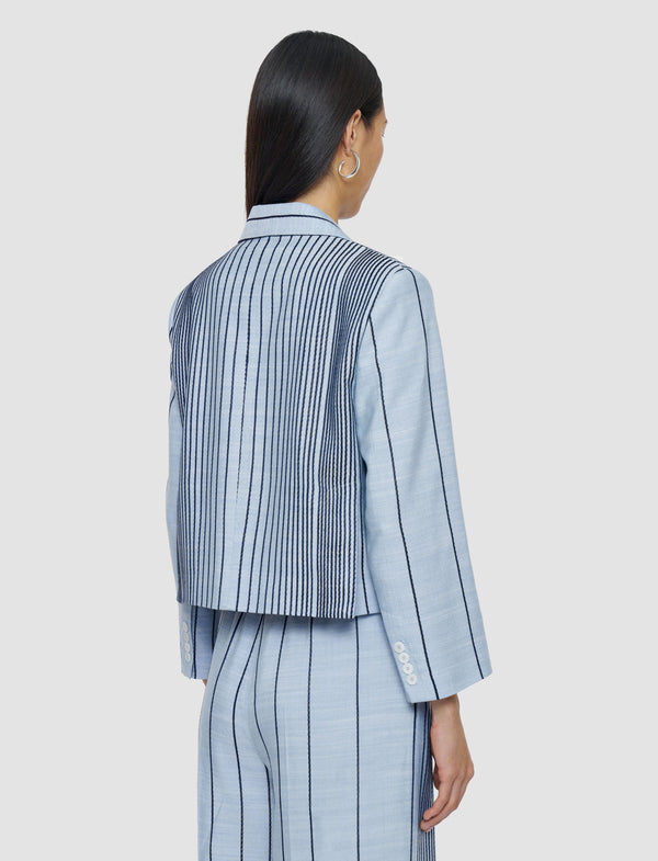 Joseph Berlier Embroidered Stripes Jacket Oxford Blue/Cobalt