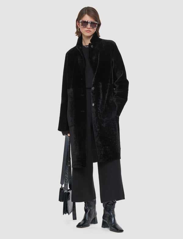 Joseph Britanny Reversible Soft Shearling Coat Black