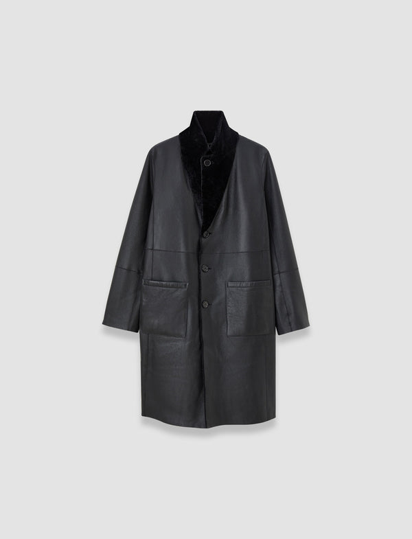 joseph Britanny Reversible Soft Shearling Coat Black