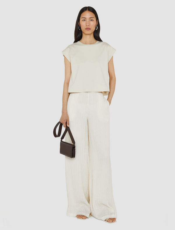 Joseph Cotton Poplin Jersey Round Neck T-Shirt Seashell