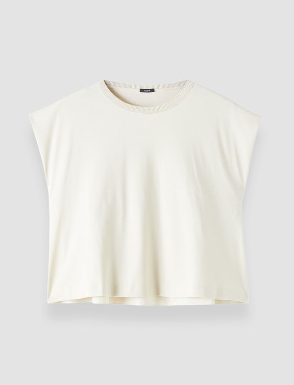 joseph Cotton Poplin Jersey Round Neck T-Shirt Seashell