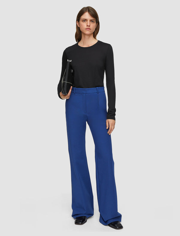 Joseph Cotton Silk Jersey Long Sleeve T-Shirt Black