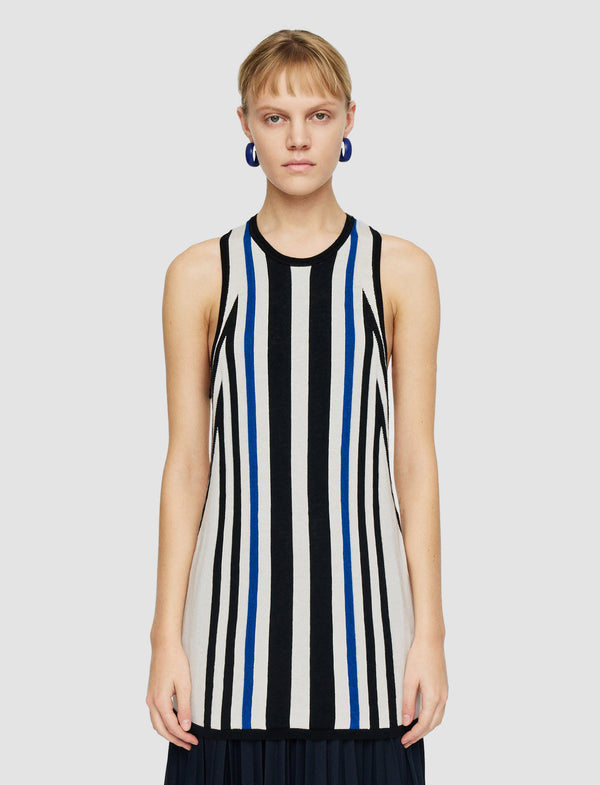 Joseph Cretto Jacquard Knitted Tank Top Ivory Combo