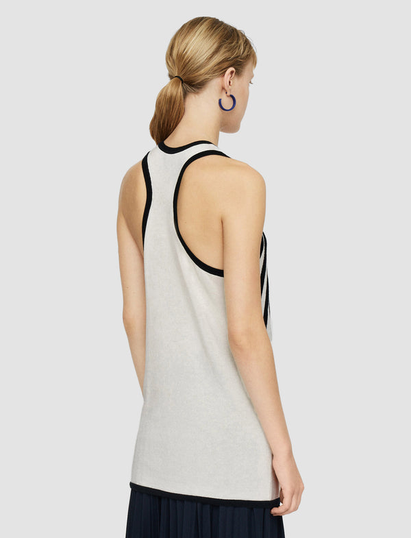 Joseph Cretto Jacquard Knitted Tank Top Ivory Combo